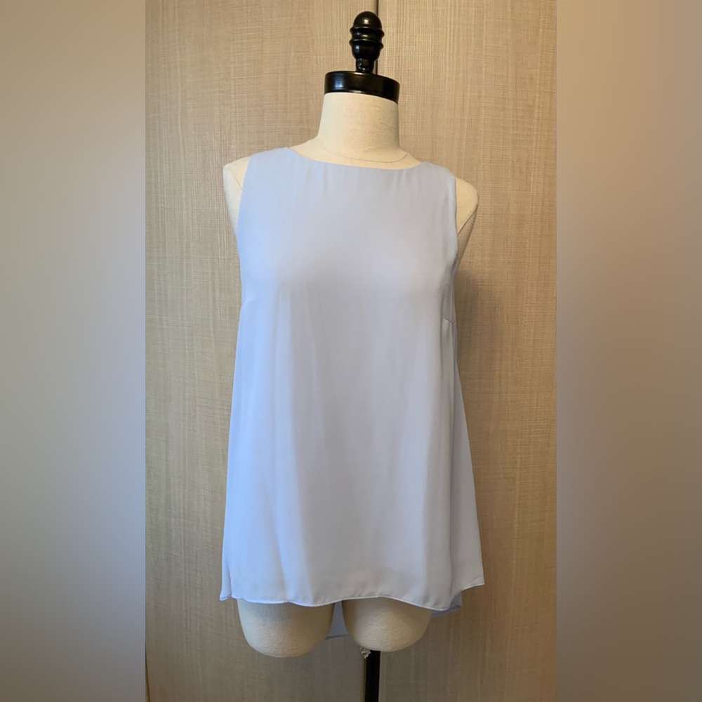 Women’s Catherine Malandrino  Sleeveless Blue High Low Chiffon  Blouse Small